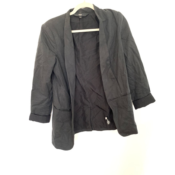 Mossimo Black Cotton Blend Long Sleeve Open Front Jacket S - Picture 2 of 5